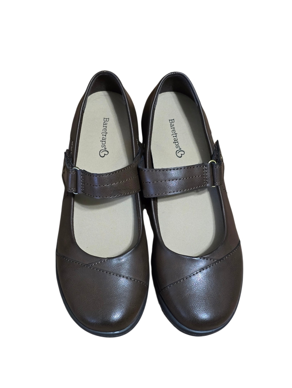 BareTraps Dark Brown Mary Jane Strap Flats